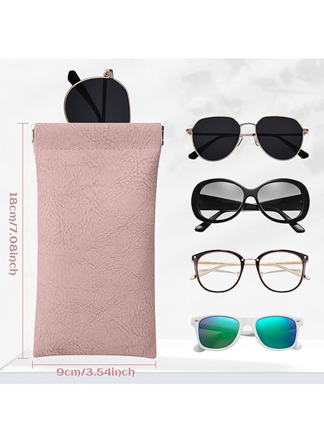 5 حافظات نظارات، حافظة نظارات قراءة جلدية محمولة، حقائب نظارات ناعمة قابلة للضغط بتصميم مناسب للجنسين - Image 2